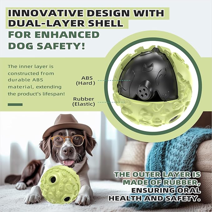 KADTC Extra-Large Size Durable Dog Giggle Ball U.S. Patent & Brand & Design for Large Aggressive Chewers Breed Dogs Wobble Giggling Toy Interactive Play for Indoor Outdoor