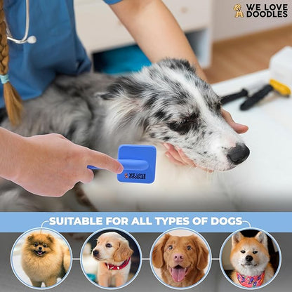 We Love Doodles Dog Slicker Brush for Grooming Pet Hair - Best Brushes For Poodle & Golden Doodle - Long Haired Coat Hairbrush - Goldendoodle Long Pin Brush For Dematting (Extra Small)