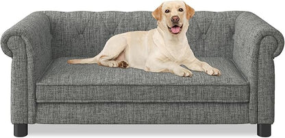 KEIKI Dog Bed for Medium and Large Dogs, Elevated Pet Sofa Bed, Durable Elevated Couch Bed with Legs, 39" Pet Bed for Dogs, Gray