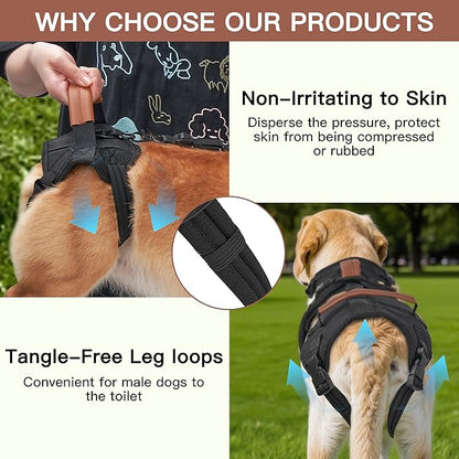 Dog Lift Harness, Full Body Dog Harness with Handle for Lifting, Front/Back Leg Support, Prevent Chafing Pee-Able Design, 2-in-1 Detachable Dog Assist Harness for Senior Disabled Dogs Up to 27lb