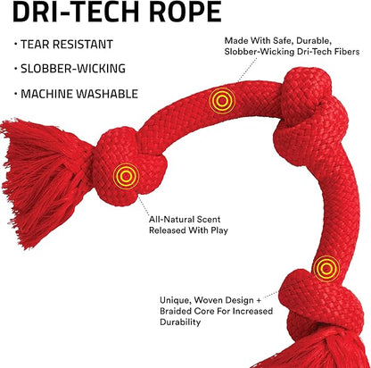 Playology Dog Toys | Dri-Tech Rope Toy Tug of War Rope for Aggressive Chewers | Jumbo Beef Scented Toy - Easy to Clean and Made from Non Toxic Materials