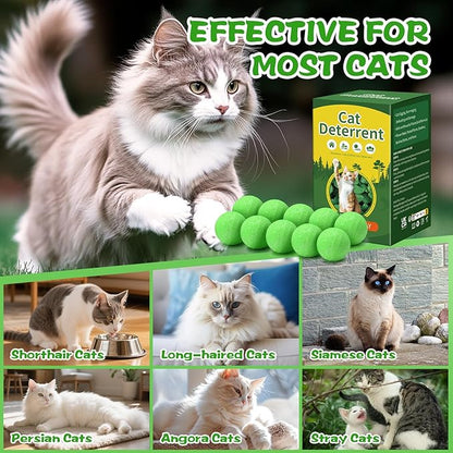 DOBYONE Cat Deterrent Outdoor & Indoor,10Pack Natural Cat Repellent Essential Oils Ball Anti Cat Scratch for Furniture, Keep Cats Off Yard Garden Lawn Plants Trash Can,Keep Cats Away (10)