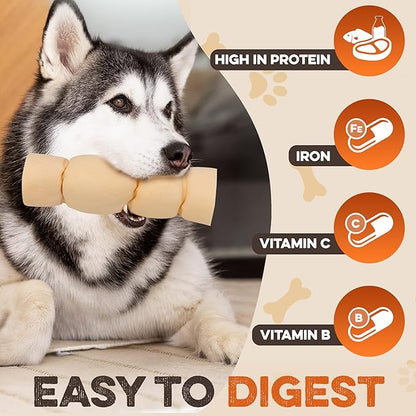 Premium Beef Cheek Rolls for Dogs 10-12" - (5-Pack) Long Lasting, Safe & Natural Rawhide Alternative Chews, Ideal for Large Dogs & Aggressive Chewers, Supports Dental Health & Digestion