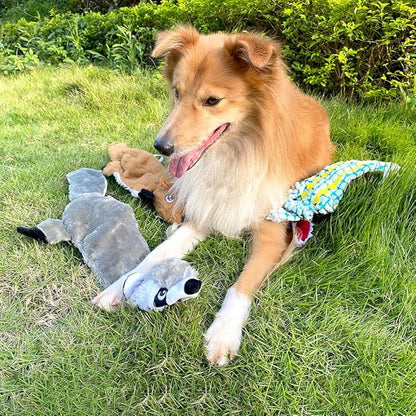 AZSSMUK Dog Squeaky Toys No Stuffing, Pet Toy with Durable Double Layer Fabric with Two Squeakers for Small Large Breeds Chew Toys Set (4PCS)