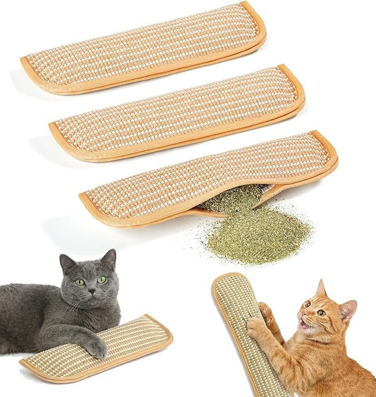 Interactive Catnip Chew Toy, Sisal Catnip Pillow Toy Kickers, Catnip Toys with Organic 8000mg Herbal Blend for Indoor Scratching, Chewing & Teething, Fun for Kittens and Adult Cats(3PCS)