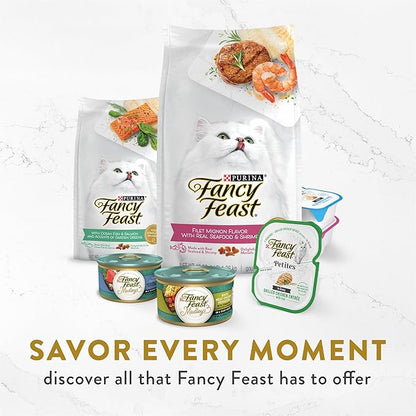 Purina Fancy Feast Appetizers Lickable Grain Free Wet Cat Food Topper Light Meat Tuna Appetizer with Scallop - (Pack of 10) 1.1 oz. Trays
