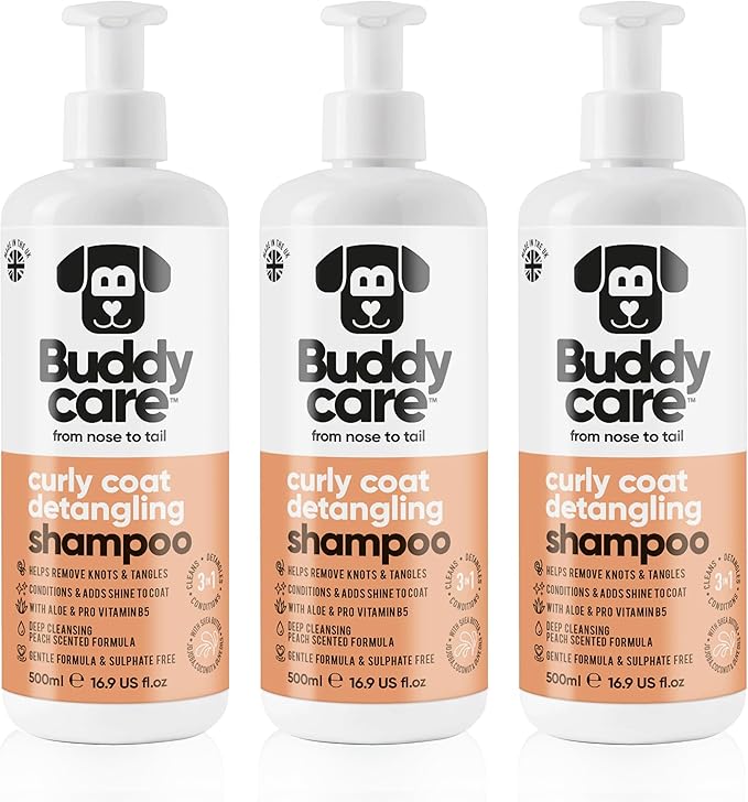 Curly Coat Dog Shampoo by Buddycare | with Aloe Vera and Pro Vitamin B5 (50.72oz)