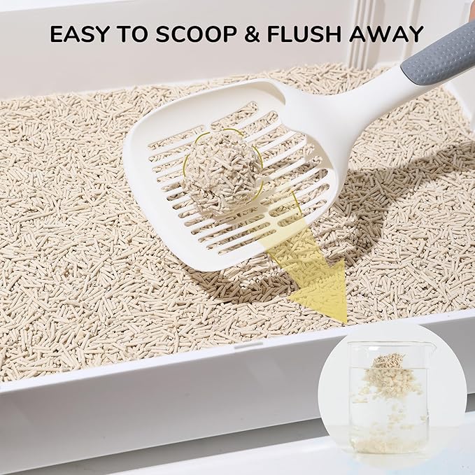 FUKUMARU Corn Cat Litter, 5.5 LBS Flushable Cat Litter Clumping, Dust Free Corn Cats Litter, Natural Unscented, Low Tracking Kitty Litter Pellets, 24/7 Odor Control