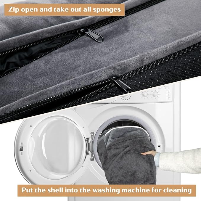 Comfort Expression Orthopedic Dog Bed for Medium Dogs 28x19 Inch, Waterproof Supportive Egg Crate Foam Medium Pet Bed with Removable Bolster, Dog Couch with Washable Cover & Non-Slip Bottom, Dark Grey