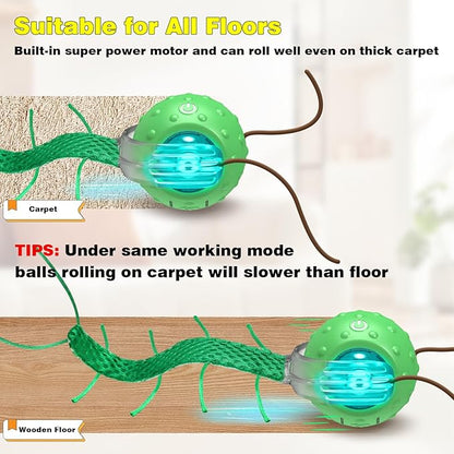 Saolife Interactive Cat Toys for Indoor Cats, Moving Cat Ball with Tail, Fast Rolling on Carpet, Chirping & Motion Activate Toy for Bored Indoor Adult Cats