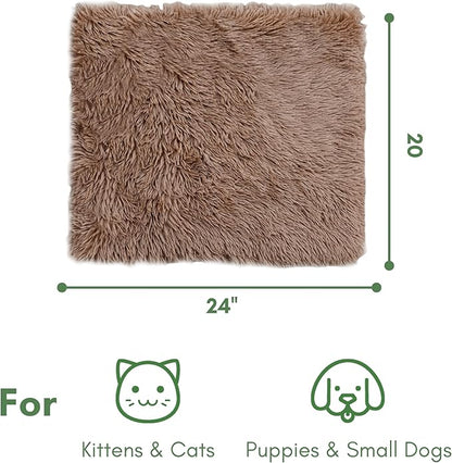 petfelix Self-Warming Cat Mat, Non-Skid Thermal Pet Blanket for Indoor & Outdoor Cats, Washable Insulated Mat for Cat House or Carrier, 24"x20", Brown