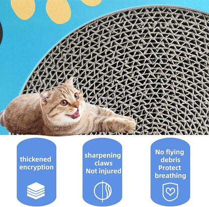 Jollytail Interactive cat Toys for Indoor Cats Scratch pad with 2 Bell Balls and Kitten Tunnel and Scratching Board 11.81 Inch Round