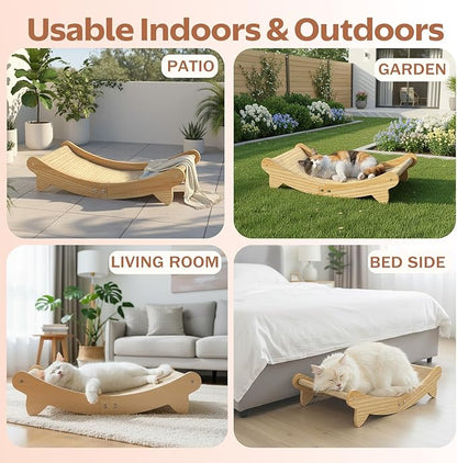 CozyLazy Cat Scratcher Bed – Durable Arc-Shaped Cat Bed & Scratch Pad, Natural Sisal Mat Hammock for Kittens and Adult Cats