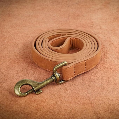 Didog PU Leather Dog Leash, Colorful Dog Leash 4ft, Strong and Durable Faux Leather Lead, Walking and Training Lead for Small Medium Dogs,Light Brown