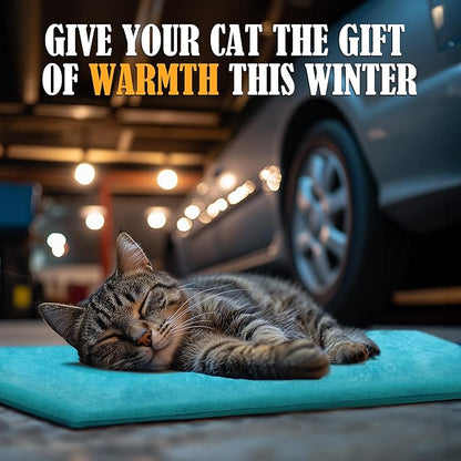 PETNF Outdoor Pet Heating Pad - Waterproof Electric Warming Mat Blanket Safe Heated Bed for Feral Cat Dog & Cat House, Winter Outdoor Use 28"X16"