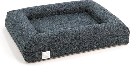 Bluewater Dog Luxury Boucle Orthopedic Memory Foam Dog Bed with Waterproof Liner and Machine Washable Cover with YKK Zippers (Small, 29" L x 23" W x 6" Th, Ocean Blue)