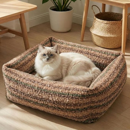 WESTERN HOME WH Dog Beds for Small Dogs & Cat, Washable Cat Bed - High Back Support Pet Sofa with Sides, Soft Small Pet Bed with Anti Slip Bottom, 20inch, Brown