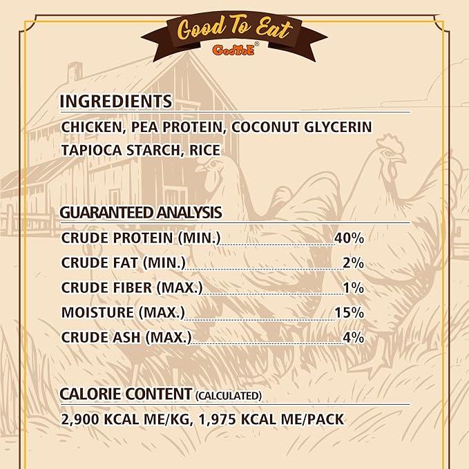 Gootoe Dog Treats, Chicken Jerky for Dogs - Premium Dog Training Treats; High-Protein, Gluten-Free, Hypoallergenic, Grain-Free, Chicken Dipped Sticks, 1.5 lb