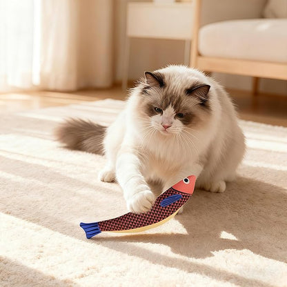 Honwang Cat Toys Indoor Games Cat Toys Fish-Shaped Toy with Bell Suitable for Solo Play Durable Cat Supplies for Multiple Cats 3-Piece Set