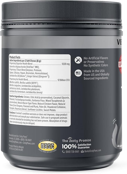 Zesty Paws Vet Strength Probiotics for Dogs, Digestive Health & Gut Flora Support, Dog Supplements, 90 Count
