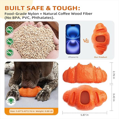 Interactive Dog Toys for Aggressive Chewers, Indestructible Dog Toy to Keep Them Busy, Durable Dog Chew Toys for Large & Medium Breeds, Frozen Enrichment Treat Holder for Anxiety Relief