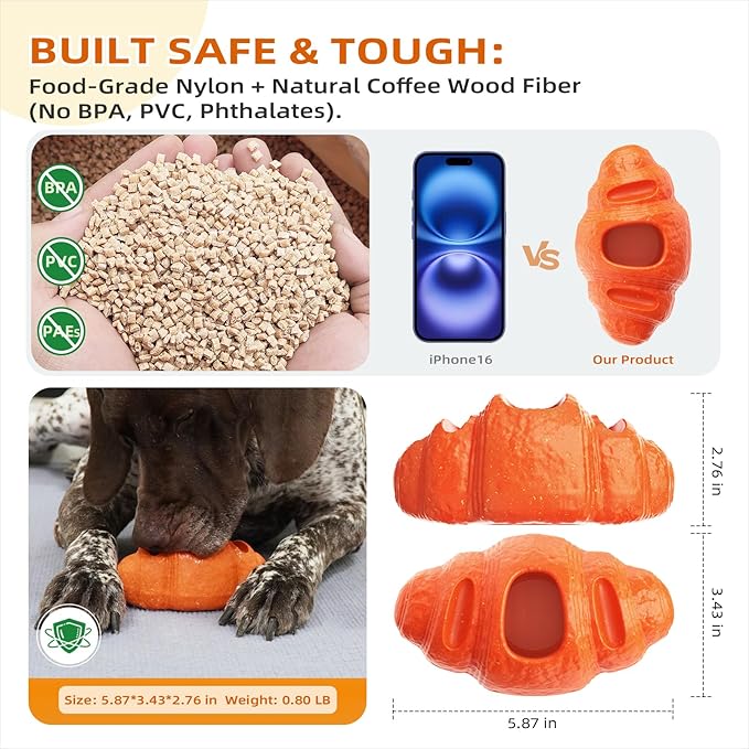 2 Pack Interactive Dog Toys for Aggressive Chewers, Indestructible Dog Toy to Keep Them Busy, Durable Dog Chew Toys for Large & Medium Breeds, Frozen Enrichment Treat Holder for Anxiety Relief