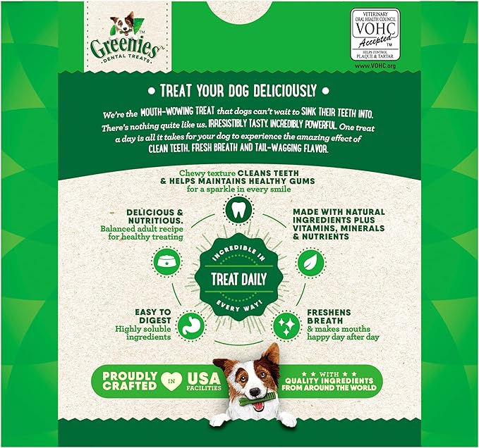 Greenies Veterinarian-Recommended Natural Dental Dog Treats, Large Size, Original Flavor, 36 oz. Pack, 24 Count