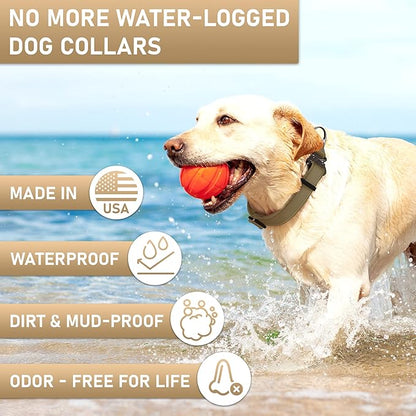 NexaPaw Biothane Dog Collar with Cobra Buckle - Made in USA - QR Code Dog Tag ID Included - Adjustable Heavy Duty Dog Collars for Medium Large Dogs - Waterproof Military Grade Tactical Collar for Dogs