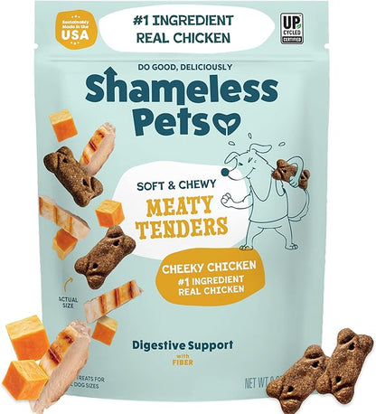 Shameless Pets Soft Dog Treats – Cheeky Chicken Meaty Tenders, Soft & Chewy Treats for Dogs, Real Chicken 1st Ingredient, Grain Free, Healthy Treats for Small, Medium & Large Dogs, 8oz