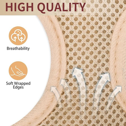 SCENEREAL Puppy Dog Harness with Leash Set for Small Medium Sized Dogs, Soft Mesh Step in Pet Harnesses and Leash, No Chock Plaid Adjustable No Pull Vest for Dogs Cats, Chihuahua,Bulldog (Beige M)
