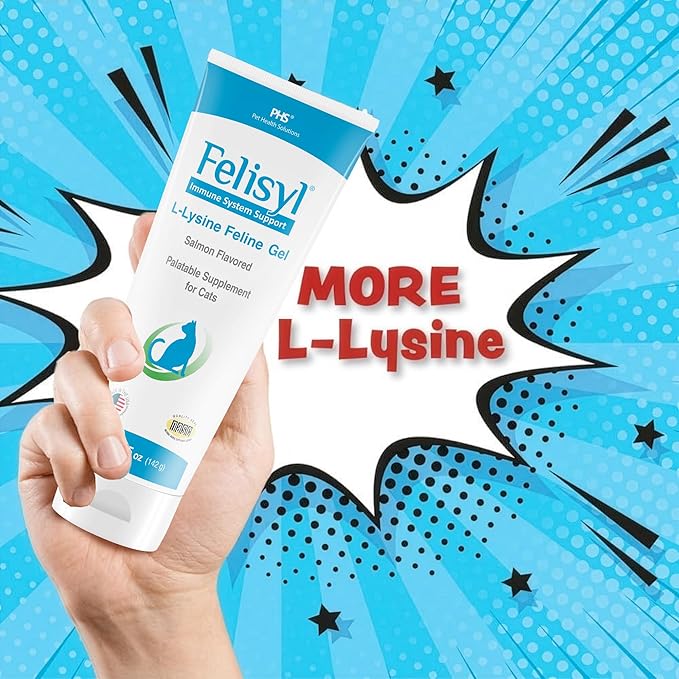 Felisyl L-Lysine Gel for Cats & Kittens (5oz) – Immune System, Respiratory & Eye Health Support. Reduces Sneezing, Runny Nose & Watery Eyes. Daily Salmon-Flavor Supplement – Made in USA