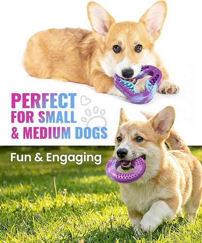 Tough Dog Puzzle Toys for Aggressive Chewers 3 Pack, TPR Safe Indestructible Dog Toy for Small, Medium Chewer Dogs, Keeps Dogs Busy