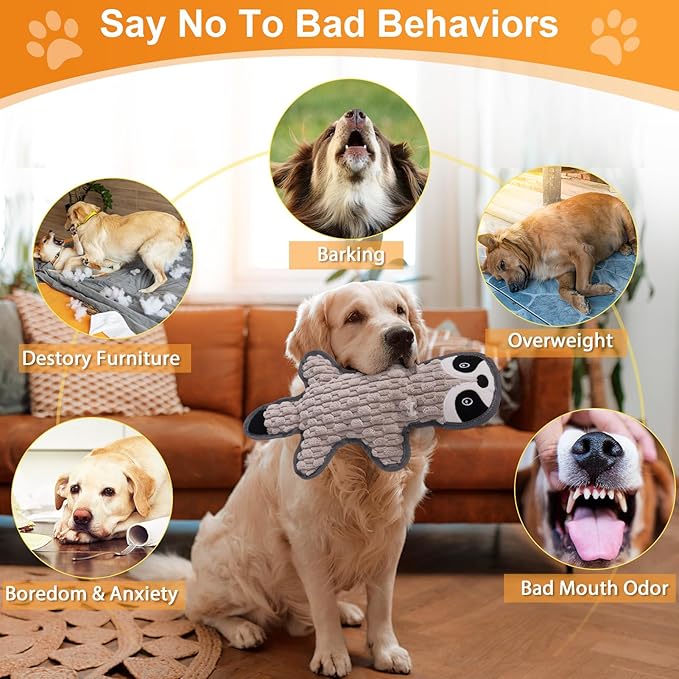 Eneston 5 Pack No Stuffing Squeaky Dog Toys for Large Dogs - Interactive Durable Plush Chew Toy with Crinkle Paper, Safe Pet Toy for Small to Large Breed, Ideal for Puppy Gifts & Tug of War Toys