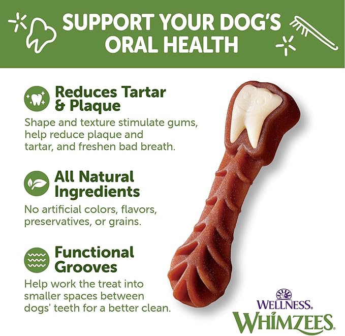 Whimzees Wellness Variety Pack Dog Dental Treats, Medium Size, (28 Count)