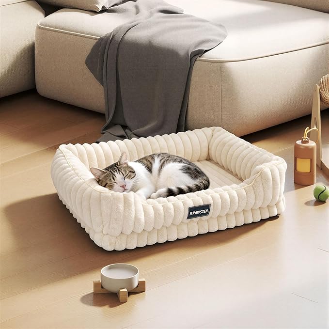 Dog Bed with Base, High Resilience & Supportive Dog Bed Medium Size Dog & Small Dog Bed, Raised Sides, Non-Slip Bottom Dog Beds for Small Dogs & Cats, Removable & Machine Washable