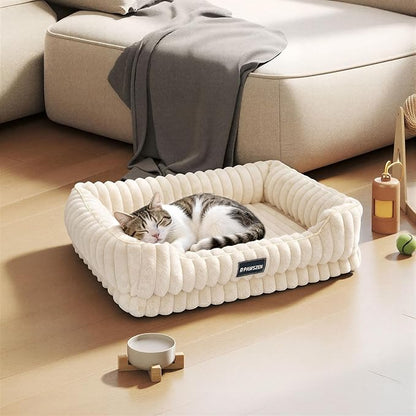 Dog Bed with Base, High Resilience & Supportive Dog Bed Medium Size Dog & Small Dog Bed, Raised Sides, Non-Slip Bottom Dog Beds for Small Dogs & Cats, Removable & Machine Washable