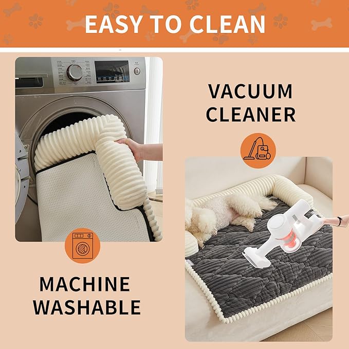 HAOMAIJIA Dog Couch Bed for Medium Dogs, Non Slip Pet Couch Covers for Sofa Thick Soft Washable Dog Couch Cover Protector All Seasons Universal Dogs and Cats Bed Mat (Grey, Medium)