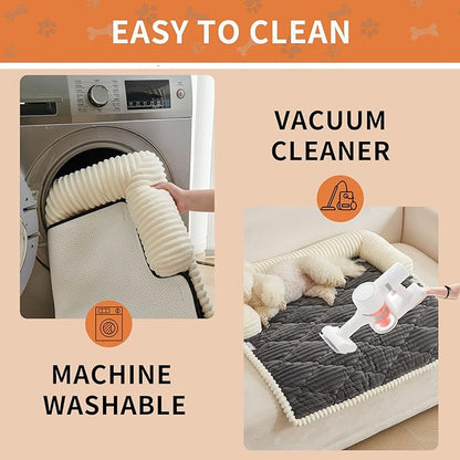 HAOMAIJIA Dog Couch Bed for Medium Dogs, Non Slip Pet Couch Covers for Sofa Thick Soft Washable Dog Couch Cover Protector All Seasons Universal Dogs and Cats Bed Mat (Grey, Medium)