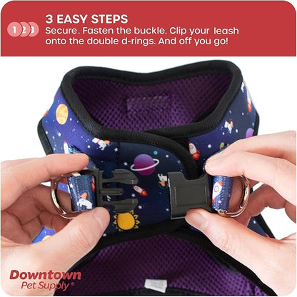 Downtown Pet Supply Step-in Dog Harness – No Pull, Adjustable Padded Mesh with Reflective Trim, Secure Buckle Strap – Comfortable & Breathable Small Dog Harness, Small, Space