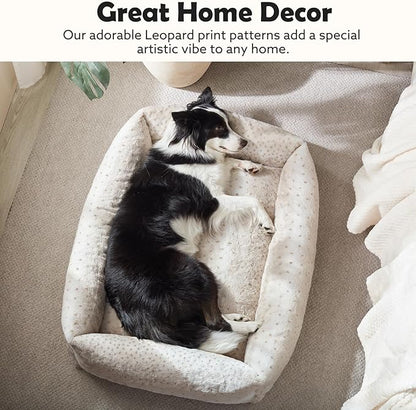 JOEJOY Small Dog Bed for Small Dogs, Washable Orthopedic Premium Soft Corduroy Fleece Pet Bed with Removable Zipper Cover, Cute Calming Puppy Bed with Non Skid Bottom