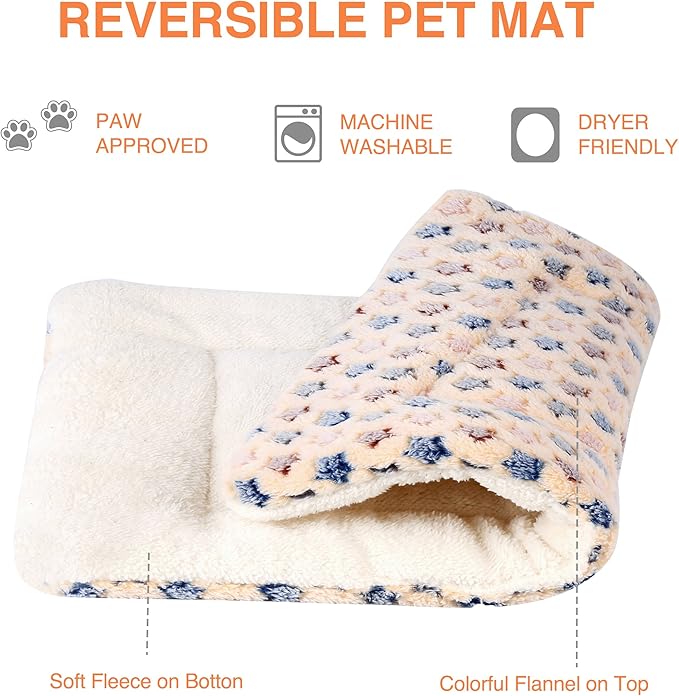Mora Pets Dog Crate Pad - Ultra Soft Pet Bed With Cute Star Print, Washable Mat for Large Medium Small Dogs, Reversible Fleece Kennel Liner, Cat Bed 23 x 18 Inch Brown