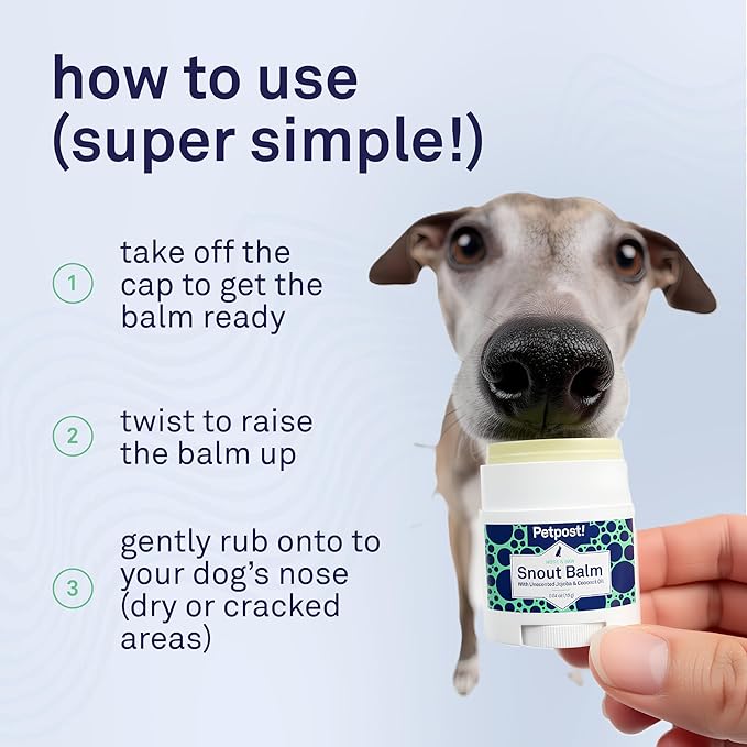 Petpost | Snout Balm for Dogs - Nourishing Snout Soother Balm Heals Dry Dog Noses with Moisturizing Ingredients - Organic Coconut Oil, Jojoba Oil, and Shea Butter 0.64 oz.