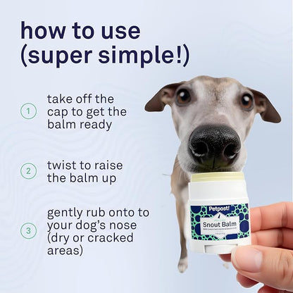Petpost | Snout Balm for Dogs - Nourishing Snout Soother Balm Heals Dry Dog Noses with Moisturizing Ingredients - Organic Coconut Oil, Jojoba Oil, and Shea Butter 0.64 oz.