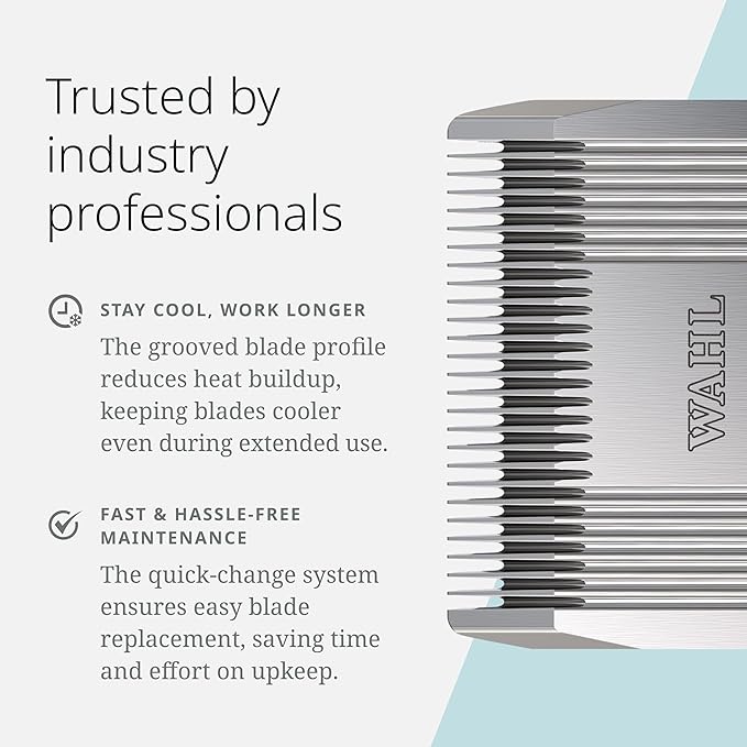 Wahl Pro Animal Prime Series Blades - Professional Fine Tooth Pet Clipper for Horse, Cat & Dog Grooming - Made from High-Carbon Steel - #9, 2.0mm