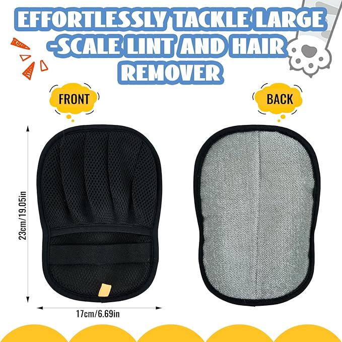 2 PCS Pet Hair Removal Glove for Dogs and Cats Reusable Newly Upgraded Five-Finger Electrostatic Pet Cat Dog Hair Remover Non-Slip Dog Hair Remover Tool for Couch, Clothing, Car Seat,Carpet