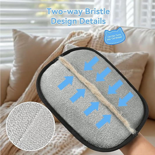 AstraLoom Pet Hair Removal Glove for Cats & Dogs,Reusable Electrostatic Pet Hair Remover Tool for Furniture, Carpet, Clothing, Car Seat (2PCS)