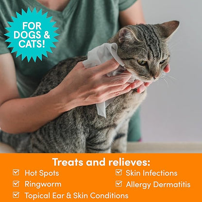 Nootie Medicated Dog Wipes, Chlorhexidine & Miconazole Pet Wipe for Dogs & Cats - 2” Small Wipes, 60 Count - Sold in Over 10,000 Vets & Pet Stores