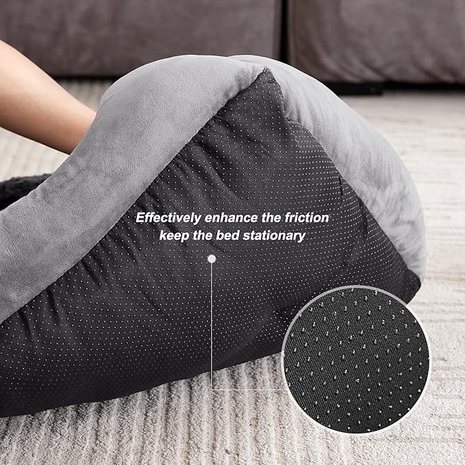 JOEJOY Rectangle Dog Bed for Large Medium Small Dogs - Washable Orthopedic Sofa Bed, Soft Breathable Puppy & Pet Cuddler, Durable Calming Dog Bed with Anti-Slip Bottom, Multiple Sizes, Dark Grey