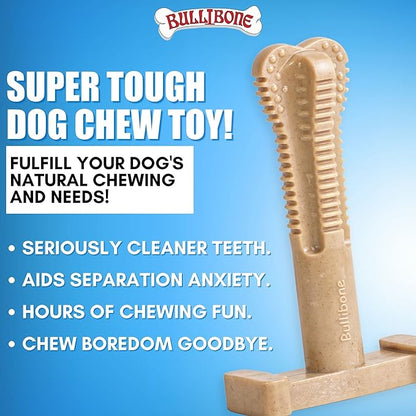 Bullibone Nylon Dog Chew Toy Spin-a-Bone - Interactive Dog Toy, Triggers Natural Instincts, and Improves Oral Health