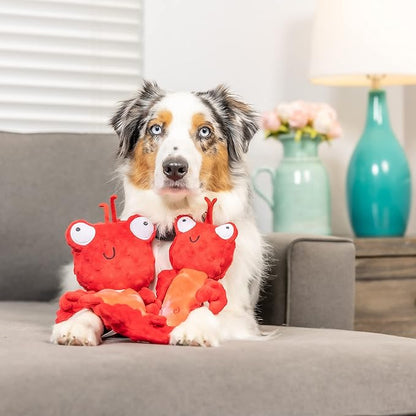 Huxley & Kent Slappies for Dogs | Claude Lobster (Large) | Squeak & Shake Dog Toy | No Stuff Squeaky Toy, TPR Ball in Head | Simulates Hunting Nature for Dogs